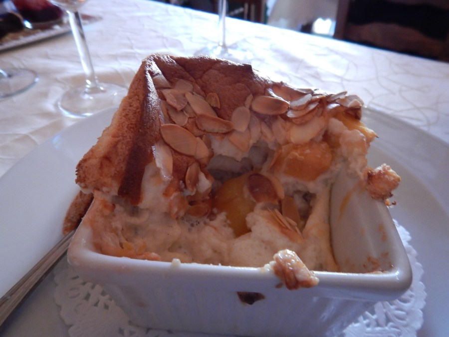 the hot peaches quickly melted the ice cream