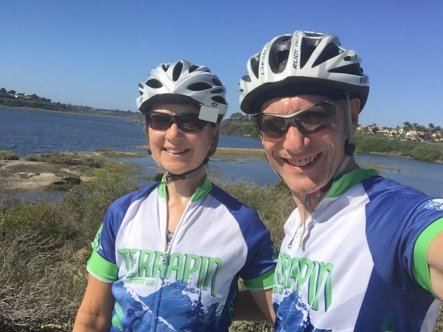 Riding through the Back Bay of Newport Beach