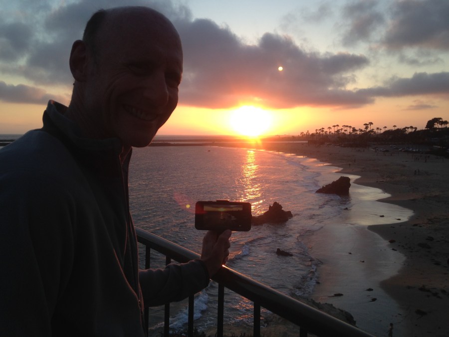 Roger in silhouette, running the live feed