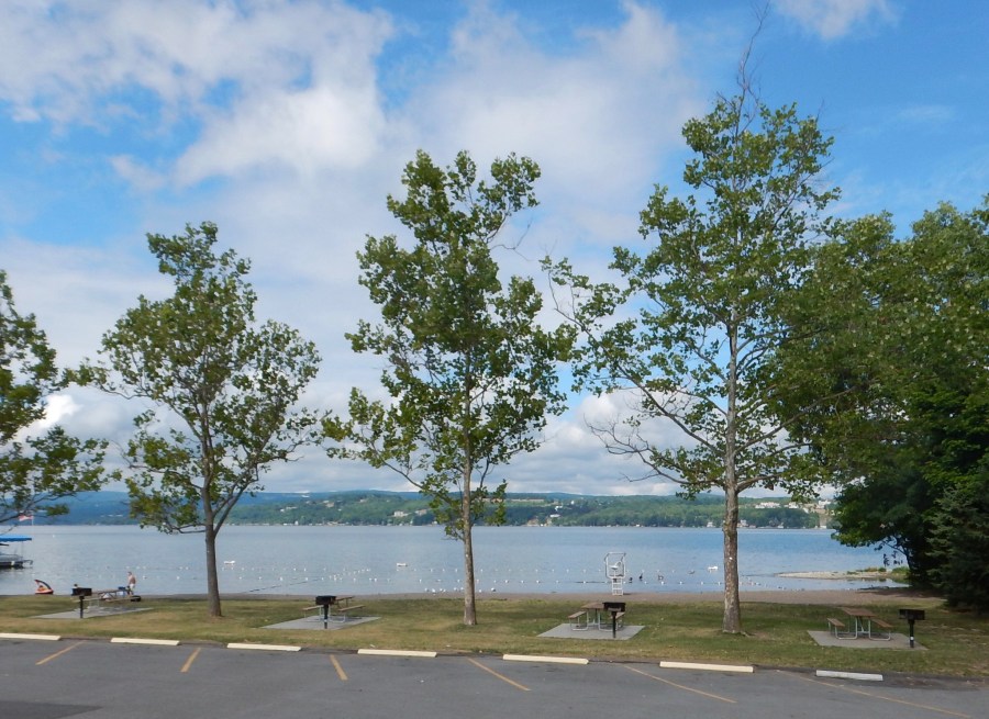 a glimpse of Canandaigua Lake
