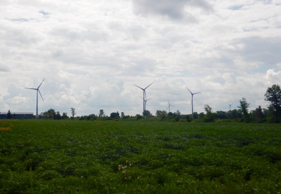 going with the theme of the day, we see several windmill farms