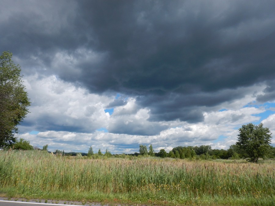 this cloud didn't look too friendly, but we finished our ride before the rain came