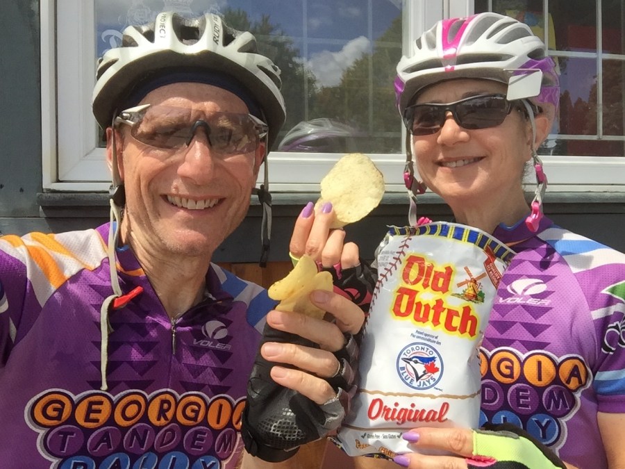 rest stop - couldn't find nuts, went with the Randy Rowe special, potato chips!
