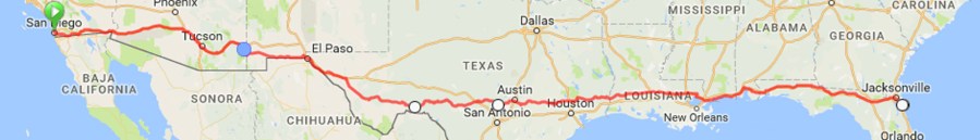 This is an approximation of the route